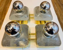 Load image into Gallery viewer, 1970s Sische Brass and Frosted Glass Wall Light