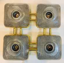 Load image into Gallery viewer, 1970s Sische Brass and Frosted Glass Wall Light