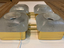 Load image into Gallery viewer, 1970s Sische Brass and Frosted Glass Wall Light