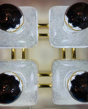 Load image into Gallery viewer, 1970s Sische Brass and Frosted Glass Wall Light