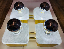 Load image into Gallery viewer, 1970s Sische Brass and Frosted Glass Wall Light