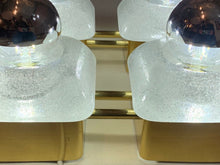 Load image into Gallery viewer, 1970s Sische Brass and Frosted Glass Wall Light
