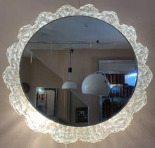 Load image into Gallery viewer, 1970s Illuminated Flower Lucite Wall Mirror