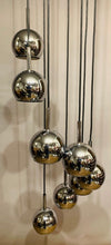 Load image into Gallery viewer, 1970s 8 Chrome Cascading Globe Hanging Light