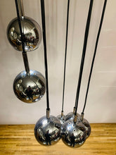 Load image into Gallery viewer, 1970s 8 Chrome Cascading Globe Hanging Light