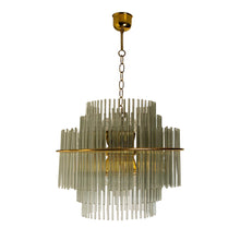 Load image into Gallery viewer, 1970s Waterfall Glass Rods Chandelier Designed by G. Sciolari for Lightolier