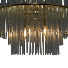Load image into Gallery viewer, 1970s Waterfall Glass Rods Chandelier Designed by G. Sciolari for Lightolier