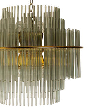 Load image into Gallery viewer, 1970s Waterfall Glass Rods Chandelier Designed by G. Sciolari for Lightolier