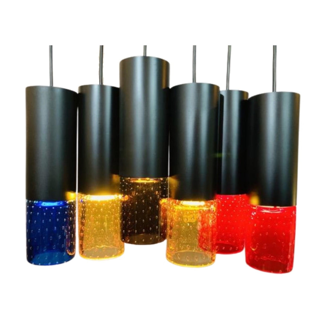 6 x 1960s 'Chelsea' Whitefriars Glass Pendant Light