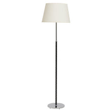 Load image into Gallery viewer, Mid-Century Black Leather and Nickel Floor Lamp