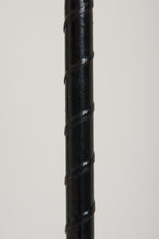Load image into Gallery viewer, Mid-Century Black Leather and Nickel Floor Lamp