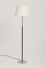 Load image into Gallery viewer, Mid-Century Black Leather and Nickel Floor Lamp