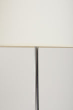 Load image into Gallery viewer, Mid-Century Black Leather and Nickel Floor Lamp