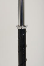 Load image into Gallery viewer, Mid-Century Black Leather and Nickel Floor Lamp
