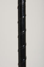 Load image into Gallery viewer, Mid-Century Black Leather and Nickel Floor Lamp