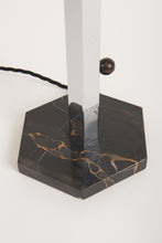 Load image into Gallery viewer, Art Deco Nickel and Marble Table Lamp