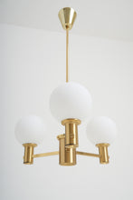 Load image into Gallery viewer, Pair of Brass and Glass Ceiling Lights by Erik Wärnå