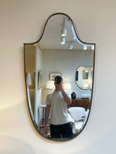 Load image into Gallery viewer, Mid-Century Brass Shield Mirror