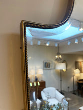 Load image into Gallery viewer, Mid-Century Brass Shield Mirror