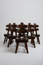 Load image into Gallery viewer, Set of 6 Brutalist Dining Chairs