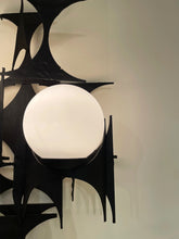 Load image into Gallery viewer, Pair of Brutalist Iron and Glass Wall Lights