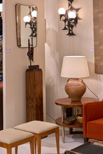 Load image into Gallery viewer, Pair of Brutalist Iron and Glass Wall Lights