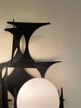 Load image into Gallery viewer, Pair of Brutalist Iron and Glass Wall Lights