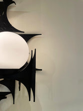 Load image into Gallery viewer, Pair of Brutalist Iron and Glass Wall Lights