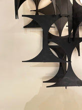 Load image into Gallery viewer, Pair of Brutalist Iron and Glass Wall Lights