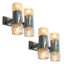 Load image into Gallery viewer, 1970s  Pair of Chrome and Glass Wall Lights by G. Sciolary, Italy
