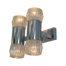 Load image into Gallery viewer, 1970s  Pair of Chrome and Glass Wall Lights by G. Sciolary, Italy