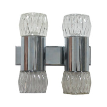 Load image into Gallery viewer, 1970s  Pair of Chrome and Glass Wall Lights by G. Sciolary, Italy