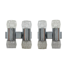 Load image into Gallery viewer, 1970s  Pair of Chrome and Glass Wall Lights by G. Sciolary, Italy