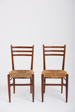 Load image into Gallery viewer, Pair of Midcentury Teak and Rush Chairs by Otto Gerdau