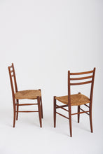 Load image into Gallery viewer, Pair of Midcentury Teak and Rush Chairs by Otto Gerdau