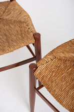Load image into Gallery viewer, Pair of Midcentury Teak and Rush Chairs by Otto Gerdau