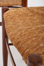 Load image into Gallery viewer, Pair of Midcentury Teak and Rush Chairs by Otto Gerdau