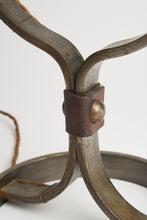 Load image into Gallery viewer, Mid-Century Iron and Leather Table Lamp by Jean-Pierre Ryckaert
