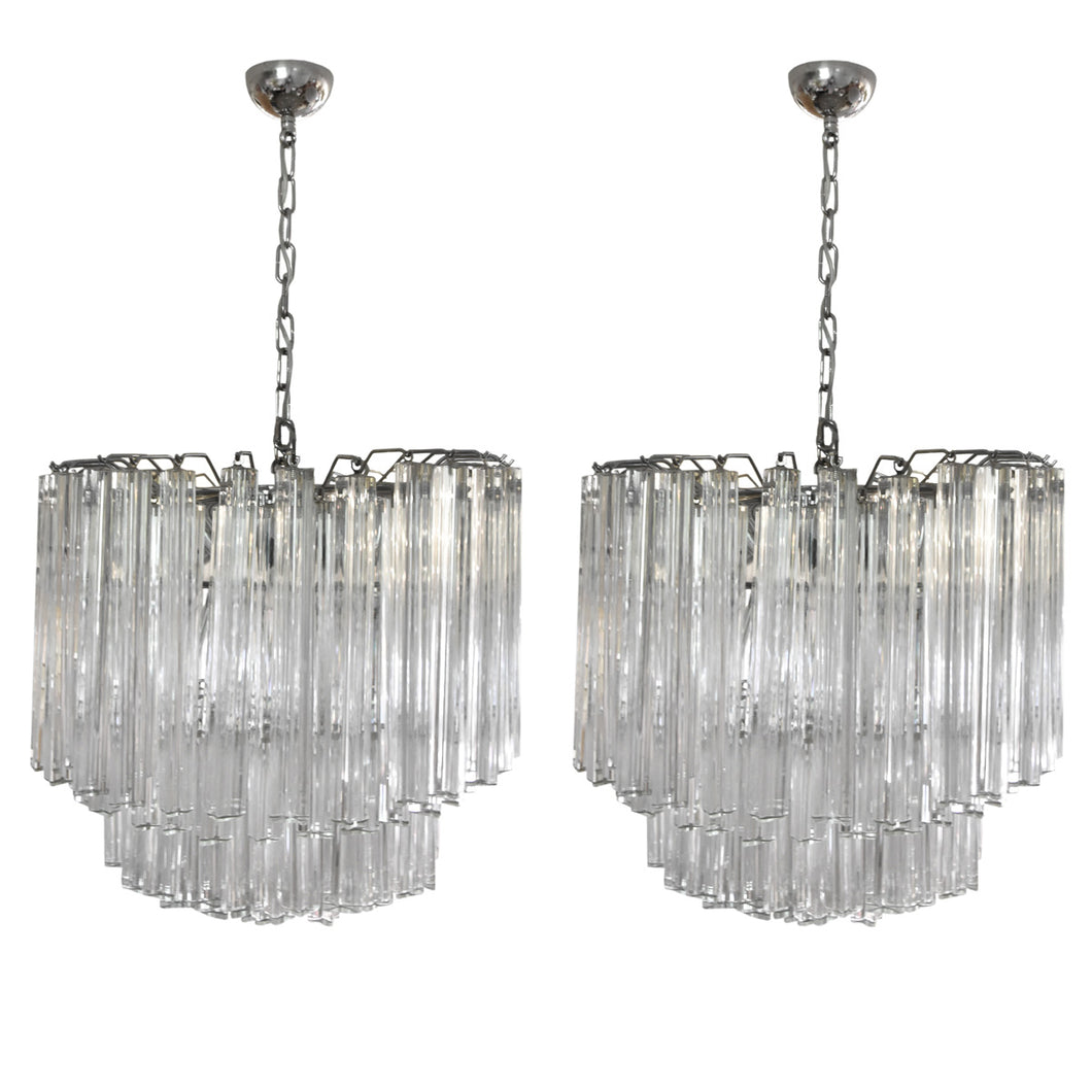 Pair of Venini Triedri Ceiling Light