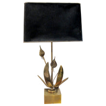 Load image into Gallery viewer, 1970s Belgian, solid bronze floral table lamp sculpture in the style of Willy Daro