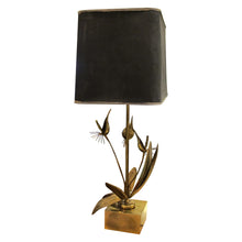 Load image into Gallery viewer, 1970s Belgian, solid bronze floral table lamp sculpture in the style of Willy Daro