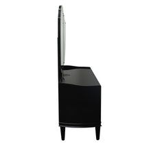 Load image into Gallery viewer, 1940s Danish ebonised vanity dressing table with triptych mirror