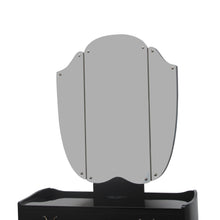 Load image into Gallery viewer, 1940s Danish ebonised vanity dressing table with triptych mirror