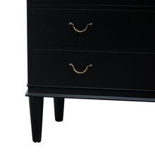 Load image into Gallery viewer, 1940s Danish ebonised vanity dressing table with triptych mirror