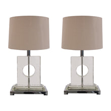 Load image into Gallery viewer, 1970s Italian stylish Lucite and chrome pair of table lamps