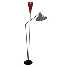 Load image into Gallery viewer, Mid-century Italian floor lamp with two painted reflector shades