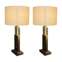 Load image into Gallery viewer, 1970s Italian pair of Lucite and brass table lamps