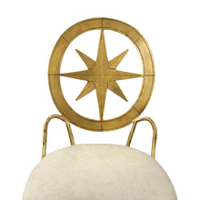 Load image into Gallery viewer, Mid-century Italian set of four gilt metal star dining chairs