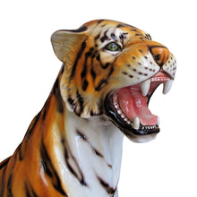 Load image into Gallery viewer, 1980s Italian large ceramic sculpture of a seating tiger