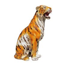 Load image into Gallery viewer, 1980s Italian large ceramic sculpture of a seating tiger